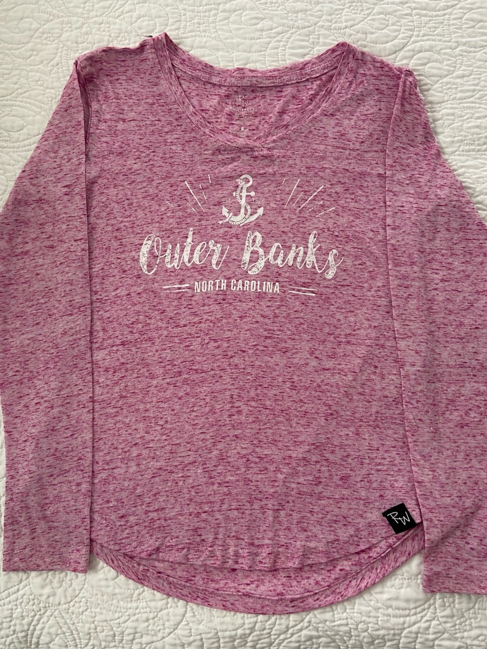 Outer Banks North Carolina Long Sleeve Tee - Heather Pink Ragwear USA